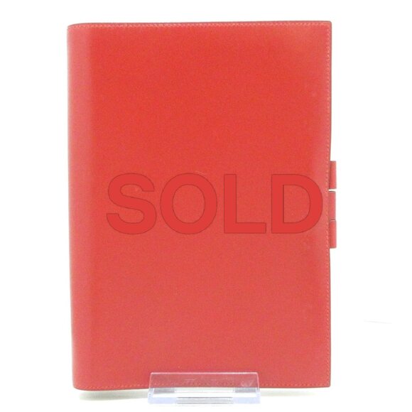 HERMES Globetrotter - Red Box Calf Circle W Agenda 341-070425 - Picture 1 of 6